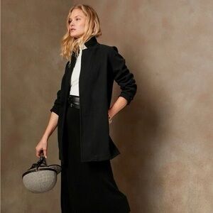 Banana Republic Black Women's Knit Long Blazer